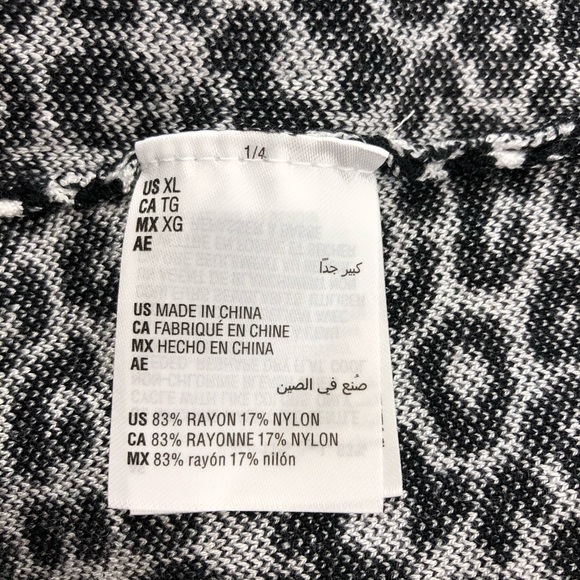 Culpos X INC Black White Leopard Print Sweater - Picture 8 of 9